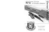 Olympic Arms RFA .22 Rimﬁ re Adapter · RFA Owner’s Manual Olympic Arms, Inc. • Tel (360) 456 - 3471 Before Use Do not attempt to use the RFA conversion system or use any of