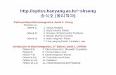 Review on Chapters 2-3 - Hanyangoptics.hanyang.ac.kr/~shsong/Intro and Review on Chapters... · 2016-08-31 · 2-4. Orthogonal coordinate systems • Cartesian, cylindrical, spherical