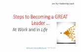 Steps to Becoming a GREAT Leader€¦ · Steps to Becoming a GREAT Leader … At Work and in Life ann fry • leadership coach Annfry.com • @annfry.com * 646-708-5650 . Thank you