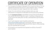 CERTIFICATE OF OPERATION...CERTIFICATE OF OPERATION • The Conveyance Certificate of Operation (CO) is issued once Denver Fire has received and processed the annual 3rd party inspection