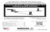 Andersen “No-Sway” Weight Distribution Hitch INSTALLATION … · 2016-02-02 · We are proud that our Weight Distribution Hitch is rated up to 1,400 lbs tongue weight as far as