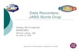 Casey Birmingham NAWCWD China Lake, CA...Data Recorders: JABS Bomb Drop Casey Birmingham NAWCWD China Lake, CA Funded by ONR Approved for Public Release; Distribution is Unlimited