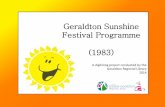Geraldton Sunshine Festival Programme (1983) · Arts/Ertertainment — Mrs Jesse Parke Opening Day — Mr John MacGregor ... 'Tourist Talk" so you will be up to date with events during