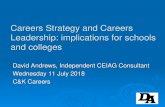 Careers Strategy and Careers Leadership: implications for ... · Careers strategy (DfE, December 2017) during 2018 and 2019 training for careers leaders available and funded for 500
