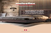 The modular and stylish bed system...Swissflex® CLICK, height 26cm, headboard Wood 3 with Pillows Deco 105cm, Wood look Gladstone Oak Grey Product features • Modular bed frame concept