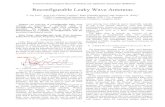 Reconfigurable Leaky Wave Antennas · bandwidth, a frequency reconfigurable (tunable) leaky wave antenna would serve as a good candidate for many applications. This paper aims to