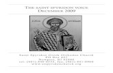 THE SAINT SPYRIDON VOICE DECEMBER 2009 · 2009-12-09 · Saint Spyridon Greek Orthodox Church PO Box 427 Newport, RI 02840 tel: (401) 846-0555, fax: (401) 841-0960 THE SAINT SPYRIDON