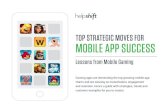 TOP STRATEGIC MOVES FOR MOBILE APP SUCCESSMOBILE APP SUCCESS Lessons from Mobile Gaming Gaming apps are dominating the top grossing mobile app charts and are winning on monetization,