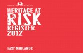English Heritage / Heritage at Risk Register 2012 East ... · HERITAGE AT RISK 2012 / EAST MIDLANDS. Reducing the risks . English Heritage is committed to securing a year-on-year