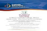 St Mary's Catholic College, Woree...St Mary's Catholic College, Woree Middle Leader - Intra School Sports Coordinator Full Time Permanent Teacher Position Full Time, Fixed Term Middle