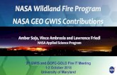 NASA Wildland Fire Program NASA GEO GWIS Contributions · 3rd GWIS and GOFC-GOLD Fire IT Meeting 1-2 October 2018 University of Maryland Amber Soja, Vince Ambrosia and Lawrence Friedl