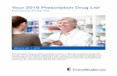 Your 2019 Prescription Drug List - OXHP · This document is a list of the most commonly prescribed medications. It includes both brand-name and generic prescription medications approved