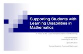 Supporting Students with Learning Disabilities in Mathematicsedugains.ca/resourcesSpecEd/PLF/LearningDisabilities/... · 2014-12-14 · Supporting Students with Learning Disabilities