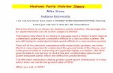 Mike Snow Indiana University · 2009-07-13 · Hadronic Parity Violation Theory Mike Snow Indiana University I am not and never have been a member of the Communist Party theorist,