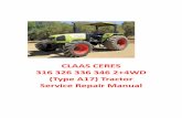 CLAAS CERES 316 2+4WD (Type A17) Tractor Service Repair Manual