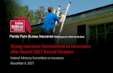 Strong Insurance Commitment to Consumers after Record 2017 ... · 12/6/2017  · • Nearly 300,000 licensed adjusters reside in Texas and Florida alone • Insurers have already