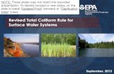 Revised Total Coliform Rule for Surface Water …...September, 2013 Revised Total Coliform Rule for Surface Water Systems NOTE: These slides may not match the recorded presentation.
