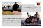 Australian Defence Force...Australian Defence Force Presentation to: National Defence Industrial Association Air Commodore Margaret Staib Director General Strategic Logistics ADF Logistics