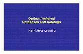 Optical / Infrared Databases and Catalogsthuard/astr288c/lecture2-notes.pdf · NASA/IPAC’s Catalog Search Engine for Infrared Data 2MASS (1.2 – 2.2 µm) Gator 2MASS (1.2 – 2.2