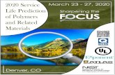 Time Monday Tuesday Wednesday Thursday Friday · 3/4/2020  · Service Life Prediction: Sharpening the Focus March 23-27, 2020 Sheraton Downtown Denver, Colorado On behalf of the