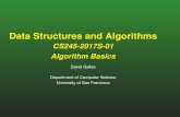 Data Structures and Algorithms - Computer Sciencegalles/cs245/lecture/lecture1.pdf · 01-8: Example: Selection Sort Algorithm: Examine all nelements of a list, and ﬁnd the smallest