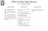 VMFA-115 Silver Eagles Reunion 4 7 April 2019 · 2019-04-01 · GuadalupeNavarro. SILVER EAGLES ALUMNI SIMULATOR SCHEDULE First Name Last Name SIMS TIMES TOFT THURSDAY Roben Smith
