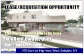 LEASE/ACQUISITION OPPORTUNITY€¦ · LEASE/ACQUISITION OPPORTUNITY. Commercial Partners DISCLAIMER Realty Connect USA and/or Ron Epstein, (collectively and individually “theAgent”):