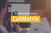 Телефонная книга CallMetrix · 2019-03-31 · Люди ежедневно пользуются книгой контактов. Они предпочитают пользоваться