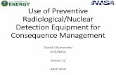 PRND for Consequence Management Orientation · Session 22 NREP 2018 . PRND and CM Missions ... screening in Cold Zone Spectroscopic Personal Radiation Detector (SPRD) Sensitive, detection