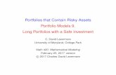 Portfolios that Contain Risky Assets Portfolio Models 9 ... Solvent Portfolios 5. Leveraged Portfolios