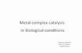 Metal complex catalysis in Biological conditionskanai/seminar/pdf/Lit_T_Araya_M1.pdf · P. J. Sadler et al. J. Biol. Inorg. Chem. 2006 , 11 , 483-488 + Ru NH HN Cl + Ru NH HN Cl +