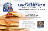 OUR 68th ANNUAL PANCAKE BREAKFAST · PANCAKE BREAKFAST Berkley rotary CluB Saturday, November 11, 2017 • 7:30 am - 12:30 pm We’re back to our original location First United Methodist