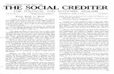 FOR POLITICAL AND ECONOMIC REALISM · The Social Credit~r, Saturday April 2, 1949. ~THESOCIAL CREDITER FOR POLITICAL AND ECONOMIC REALISM Vol. Z2. No.5. Registered at G.P.O. as a