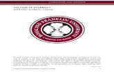COLLEGE OF PHARMACY · COLLEGE OF PHARMACY . 2016-2017 Academic Catalog . Rosalind Franklin University of Medicine and Science and the College of Pharmacy reserve the ... In addition