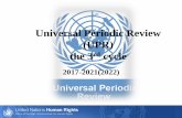 Universal Periodic Review (UPR) the 3 cycle...UNIVERSAL PERIODIC REVIEW: CYCLE OF THE UPR National process Review in the UPR WG Post session written views Consideration and adoption