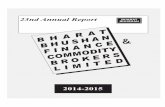 Bharat Bhushan 2015bharatbhushan.com/Upload/Annual_Report_2014-15.pdf · Members of M/s Bharat Bhushan Finance & Commodity Brokers Limited will be held on Monday the 28 thday of September,