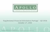 Supplemental Financial Information Package – Q3 2016 .../media/Files/A/Apollo... · Supplemental Financial Information Package – Q3 2016 . October 27, 2016 ... Earnings” and