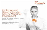 Challenges and Opportunities for Generic Medicines Development · Watson acquires Actavis • Acquisition value EUR 4.25 billion (USD 5.5 billion) • Acquisition closed 31 Oct 2012