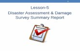 Lesson-5 Disaster Assessment & Damage Survey Summary Report · Lesson-5 Disaster Assessment & Damage Survey Summary Report . 2 Disaster Assessment What it is? evaluation of a natural
