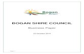 BOGAN SHIRE COUNCIL · Committee Meeting Minutes to the Ordinary Meeting of Bogan Shire Council held on 23 October 2014 Page | 6 Concerns about water draining from Bar roof – Shire