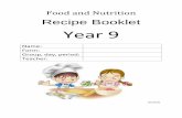 Recipe Booklet Year 9 - Roding Valley High School Booklet Year 9.pdf · 1. Pre-oven to 200°C. 2. Prepare all the vegetables by chopping and slicing finely. 3. Put the vegetables