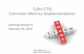 Tufts CTSI Common Metrics Implementation · • Overview of CTSI by Executive Director, Deborah Keeling • 5 minute presentations by ancillary programs • Last hour dedicated to