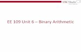 EE 109 Unit 6 Binary Arithmetic - USC Bitsbits.usc.edu/files/ee109/slides/EE109Unit6_Arithmetic.pdfEE 109 Unit 6 – Binary Arithmetic . 2 Semester Transition Point • At this point