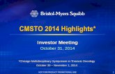 CMSTO 2014 Highlights*...Oct 31, 2014  · Expand and accelerate broad portfolio of novel mechanisms 5 . ... NOT FOR PRODUCT PROMOTIONAL USECMSTO 2014 ... -063 Study Design CMSTO 2014