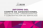 Diapositiva 1 - Instituto Electoral del Estado de México · Adquisición de Materiales, Equipo y Refacciones de Foto, Cine y Grabación $61,299.79 IEEM/CAE/ADC/19/2016 Contratación