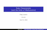 Euler Characteristic (and the Unity of Mathematics)olazarev/SPLASH.pdf · Oleg Lazarev Euler Characteristic (and the Unity of Mathematics) Hairy Ball Theorem Theorem: Can’t comb