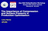The Importance of Compression and Surface Pressure in ...alrdc.org/workshops/2014_2014GasWellWorkshop... · Compression and Artificial Lift- Foamer • There is synergy between using