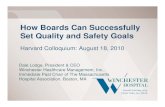 How Boards Can Successfully Set Quality and Safety GoalsHow Boards Can Successfully Set Quality and Safety Goals Harvard Colloquium: August 18, 2010 Dale Lodge, President & CEO Winchester