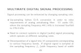 MULTIRATE DIGITAL SIGNAL PROCESSINGusers.abo.fi/htoivone/courses/sbappl/ASP_slides-3.pdf · MULTIRATE DIGITAL SIGNAL PROCESSING Signal processing can be enhanced by changing sampling