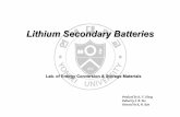 Lithium Secondary Batteries - Yonsei Universityweb.yonsei.ac.kr/echemlab/public_html/data/battery.pdf · Lab. of Energy Conversion & Storage Materials 양극활물질의종류 Poor